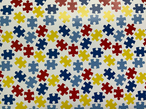 White Autism Print Adhesive Vinyl