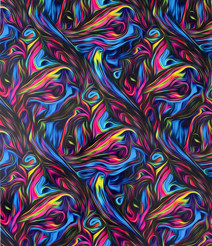 Psychedelic Pattern Print Adhesive Vinyl