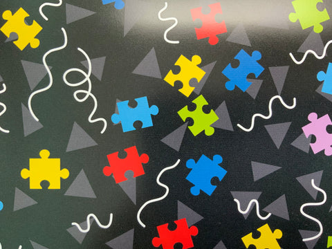 Black Autism Print Adhesive Vinyl