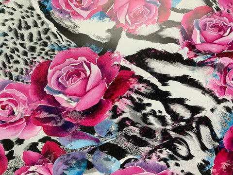 Black & White Rose Print Adhesive Vinyl